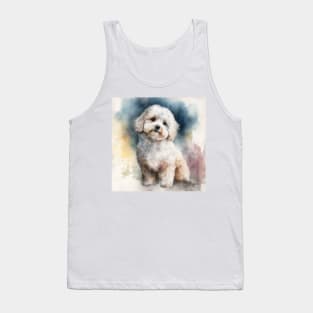 Bichon Frise Watercolour Style Painting Tank Top